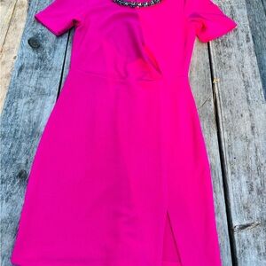 Jessica Simpson Vibrant Pink Midi Dress size Medium